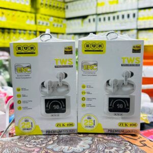 ZUK TWS Wireless Earbuds ZUK-106 | ENC Noise Cancellation | Hi-Res Audio | 25 Hours Playtime