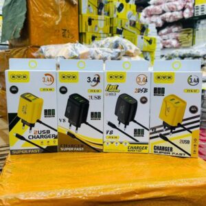 ZUK 3.4A Dual USB Super Fast Charger with V8 Cable – High-Speed Charging Adapter for Android & Smart Devices